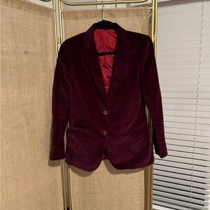 VTG 80’s Burgundy Velvet Blazer 2